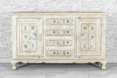 Antique Brass Work Mango Wood 2 Door & 4 Drawers Sideboard Whitewash 19